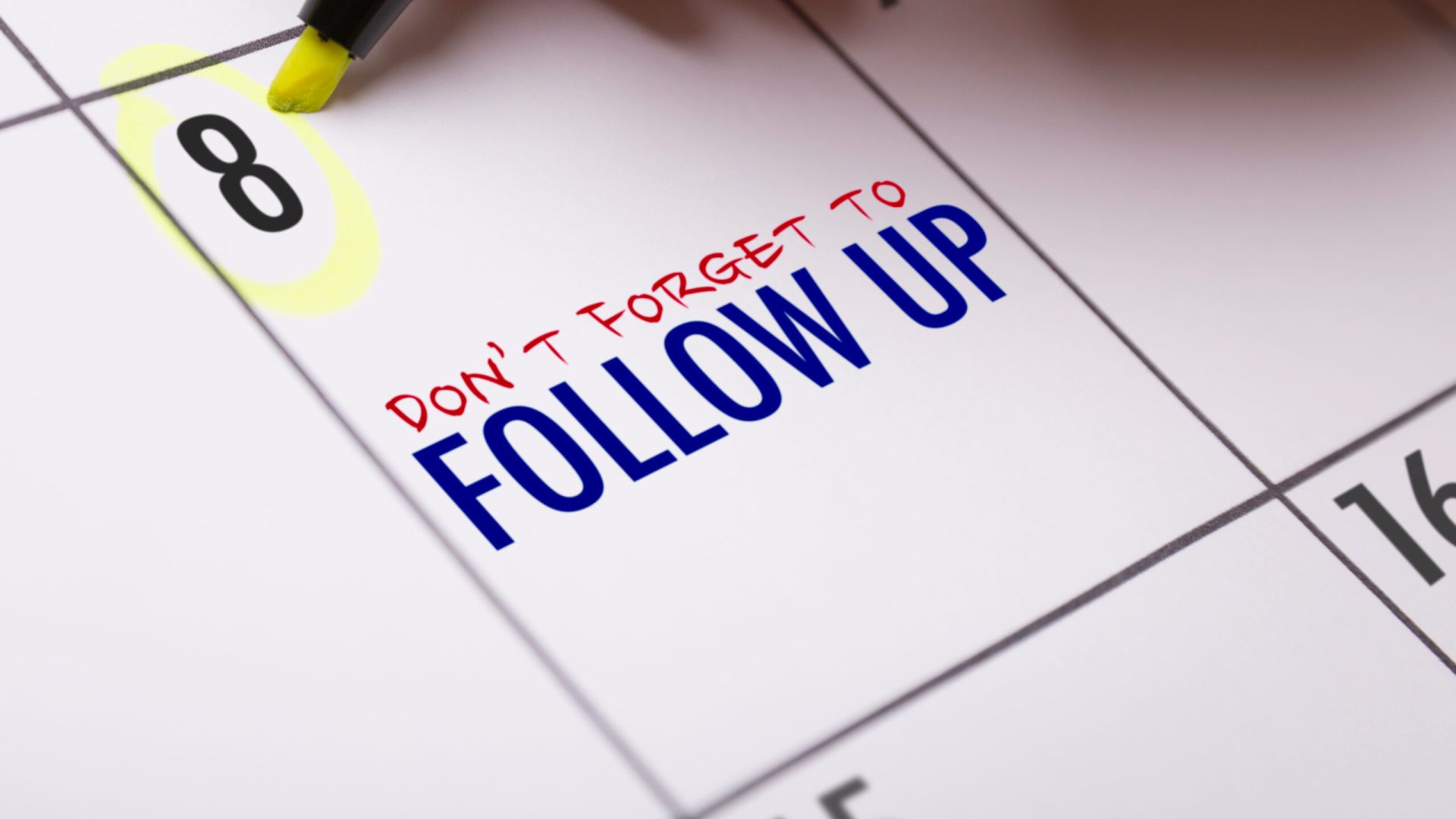 maintenance follow up