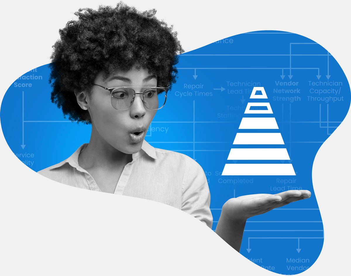 Lady analyzing maintenance data